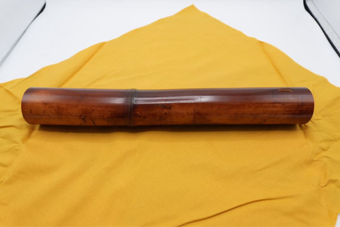 竹芸家 三原哲司 煤竹尺八花入 アンティーク素材