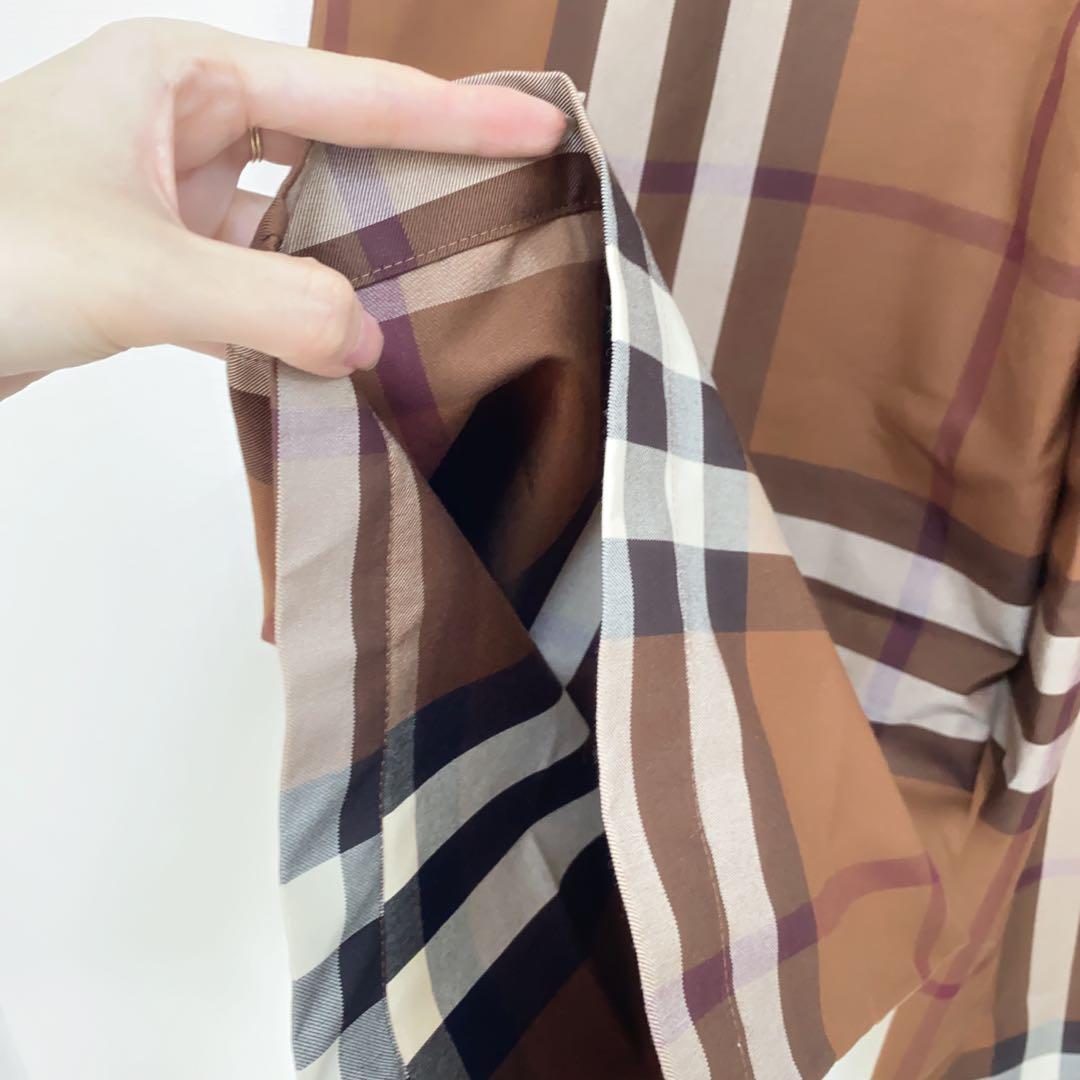 残1【新品】BURBERRY キッズ チェック柄 ワイドパンツ 12Y ブラウン