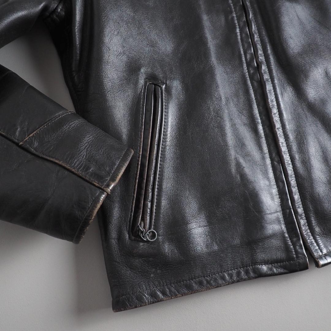 Schott AT101 size40 シングルライダース 本革 ブラック