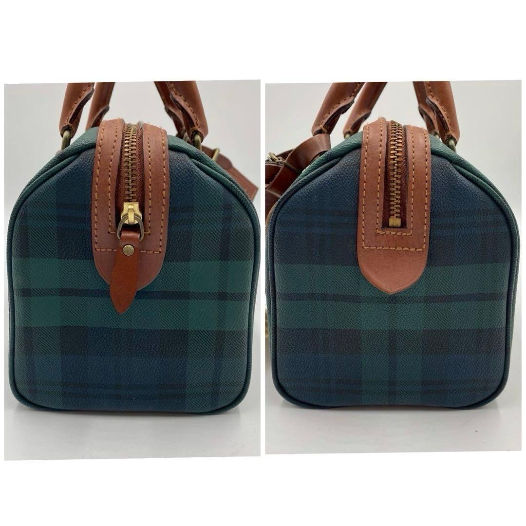 90s POLO RALPH LAUREN チェック柄 レザー ボストンバッグ - メルカリ