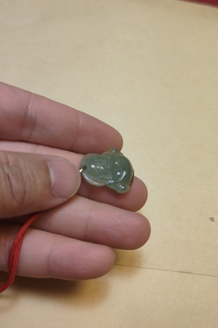 翡翠 大黒天 ネックレス ペンダント 玉石 仏像、根付