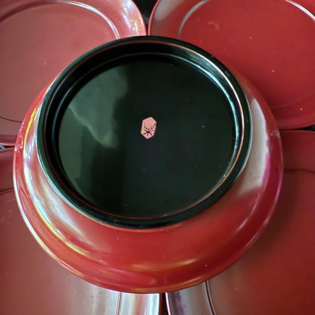 2168様感謝‼️愛蔵品渾身のJAPAN WAJIMA 輪島 塗師特製在銘椿皿5客