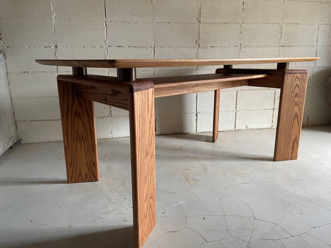 天然木無垢材　ダイニングテーブル　高さ2段階可　ハイセンス　モダン