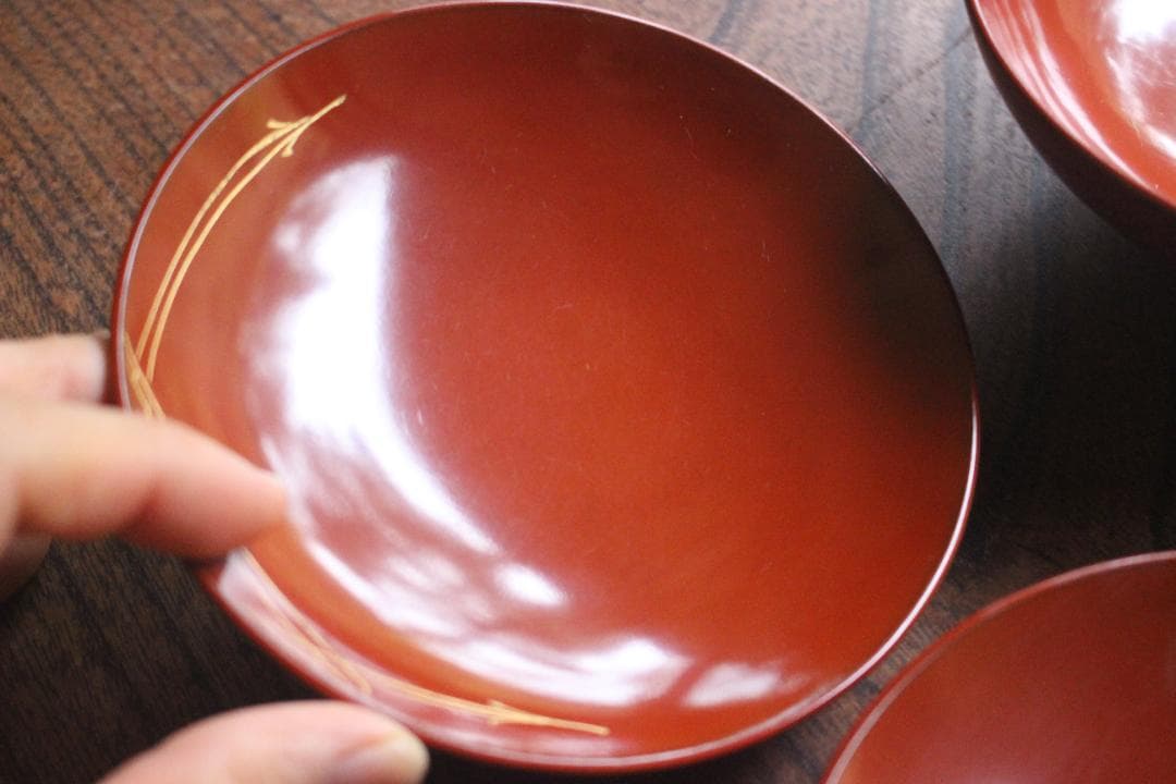 時代逸品！時代日の出塗に極上鶴沈金の映えるお椀2点（検輪島塗雑煮椀