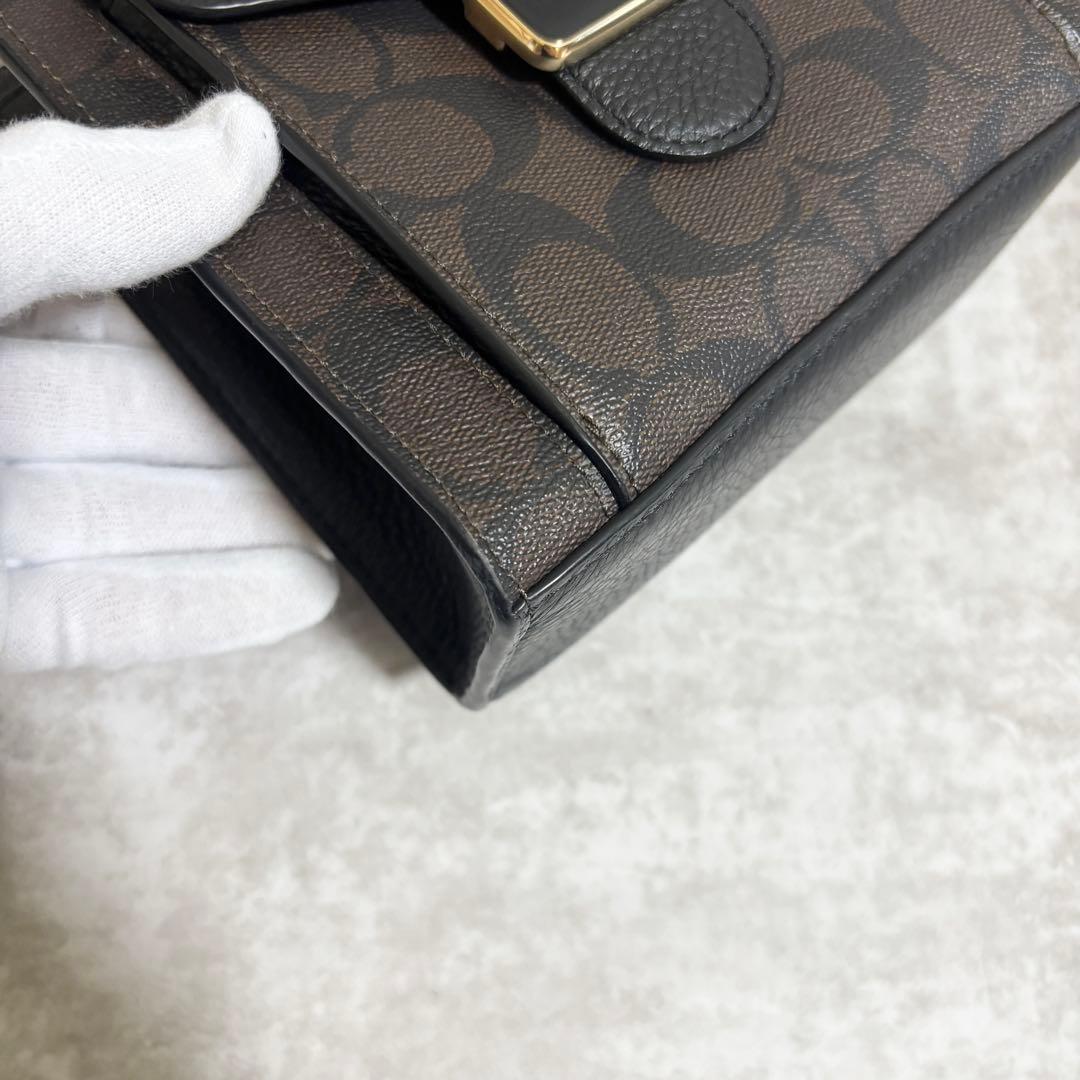 A261 未使用級✨コーチ　ミニ ペッパー クロスボディ シグネチャー　ブラウン