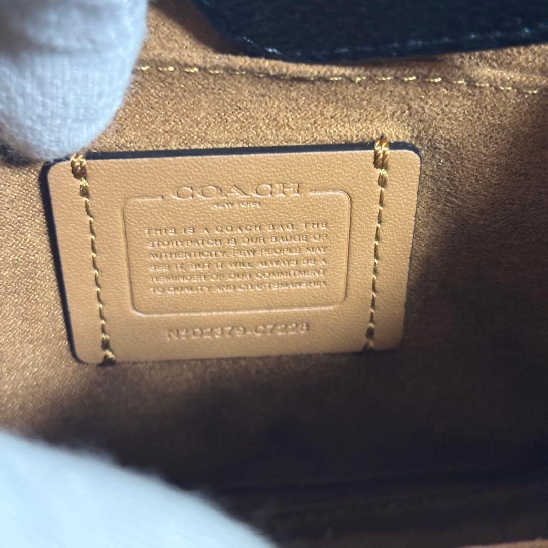 A261 未使用級✨コーチ　ミニ ペッパー クロスボディ シグネチャー　ブラウン
