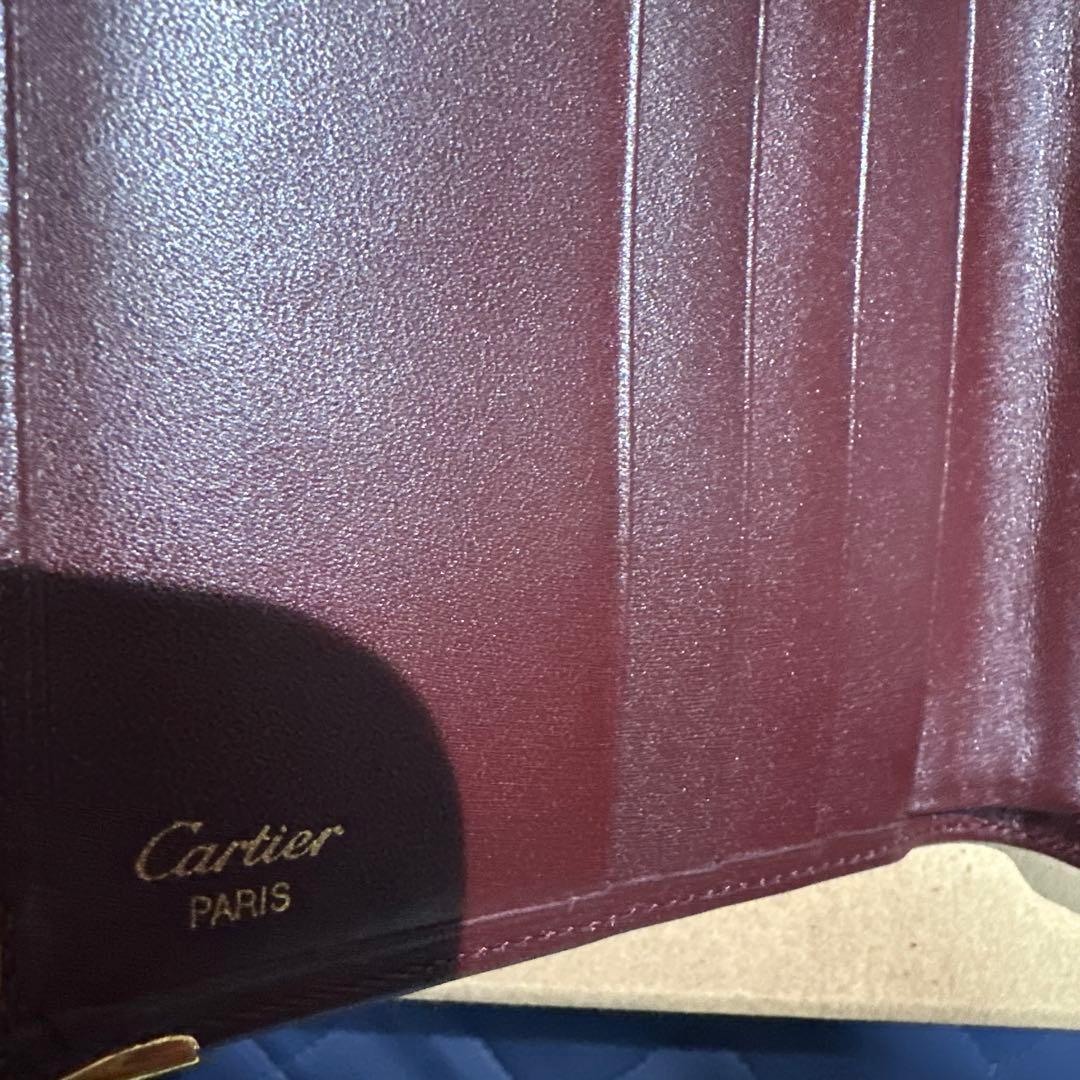 must de Cartier 二つ折り財布 ボルドー