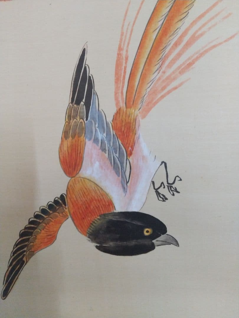 絹本掛け軸『比翼双喜図』