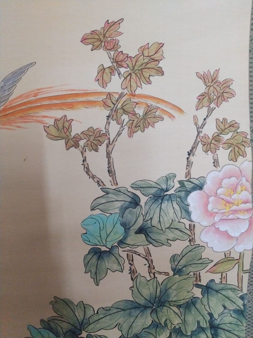 絹本掛け軸『比翼双喜図』