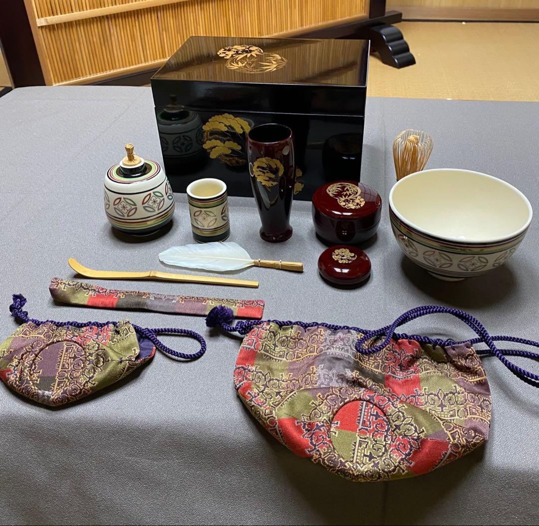 茶道具/茶箱 漆塗り 利休茶箱 工芸品 紙箱 - メルカリ