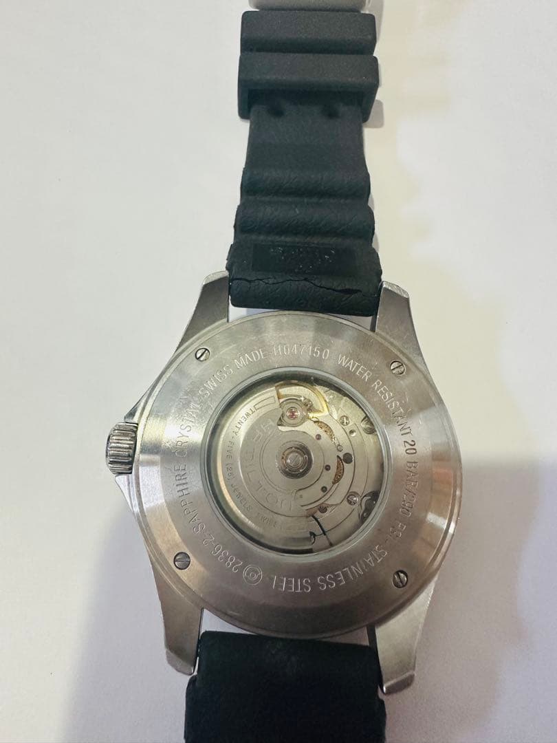 ⭕*す様 HAMILTON 自動巻き ブラックラバーベルト時計 H647150