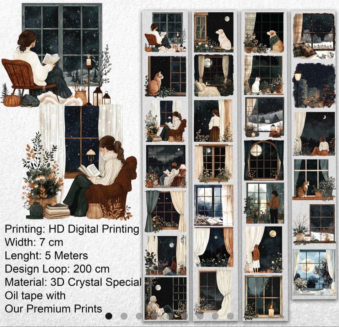 ONWIZE 海外マスキングテープ 【1ループ 】窓 部屋 人物 - メルカリ