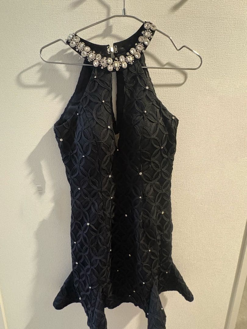 ROBE de FLEURS ローブドフルール ブラック ハイネックドレス S