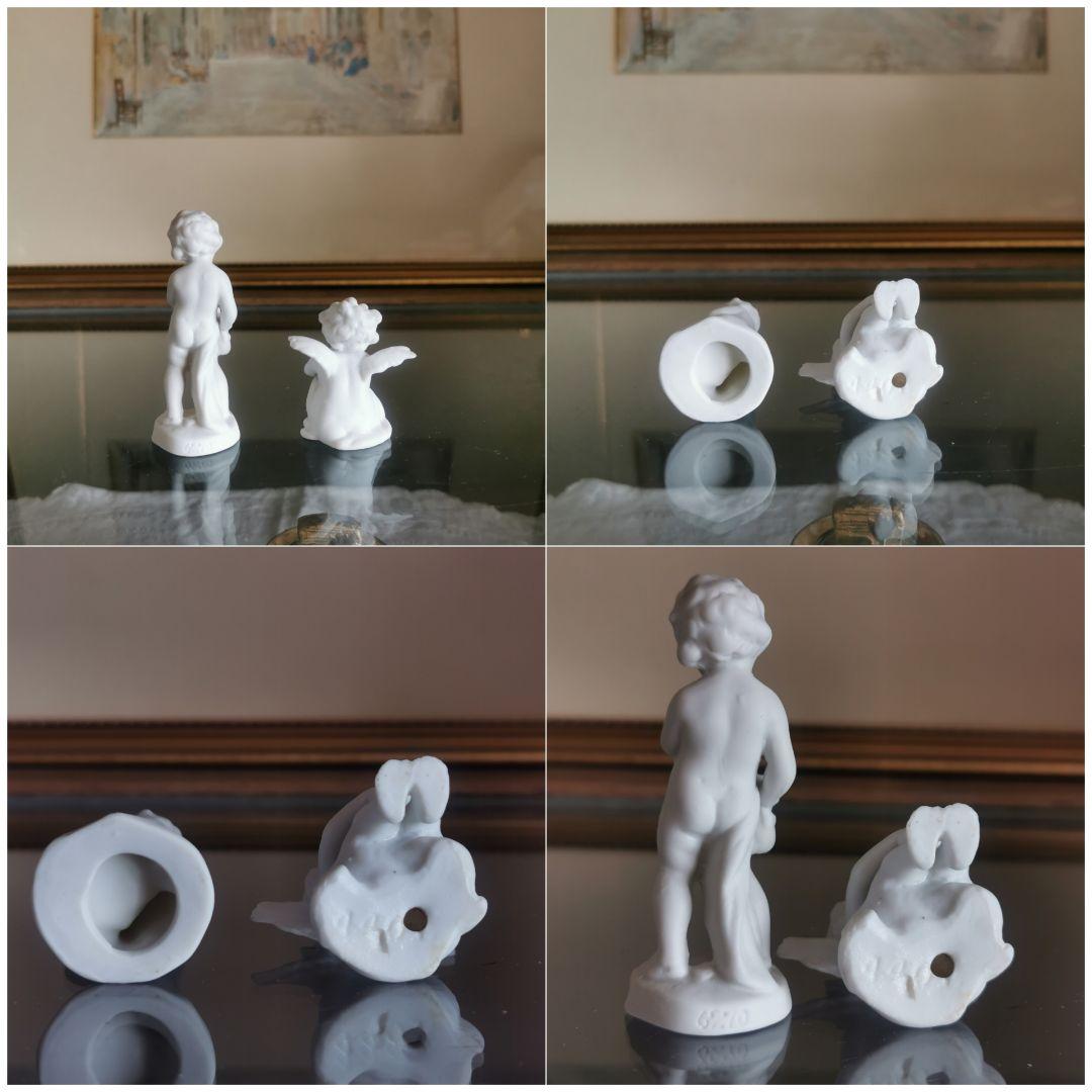 アンティークドイツフィギュリン 二体セット サクソフォンを吹く子供