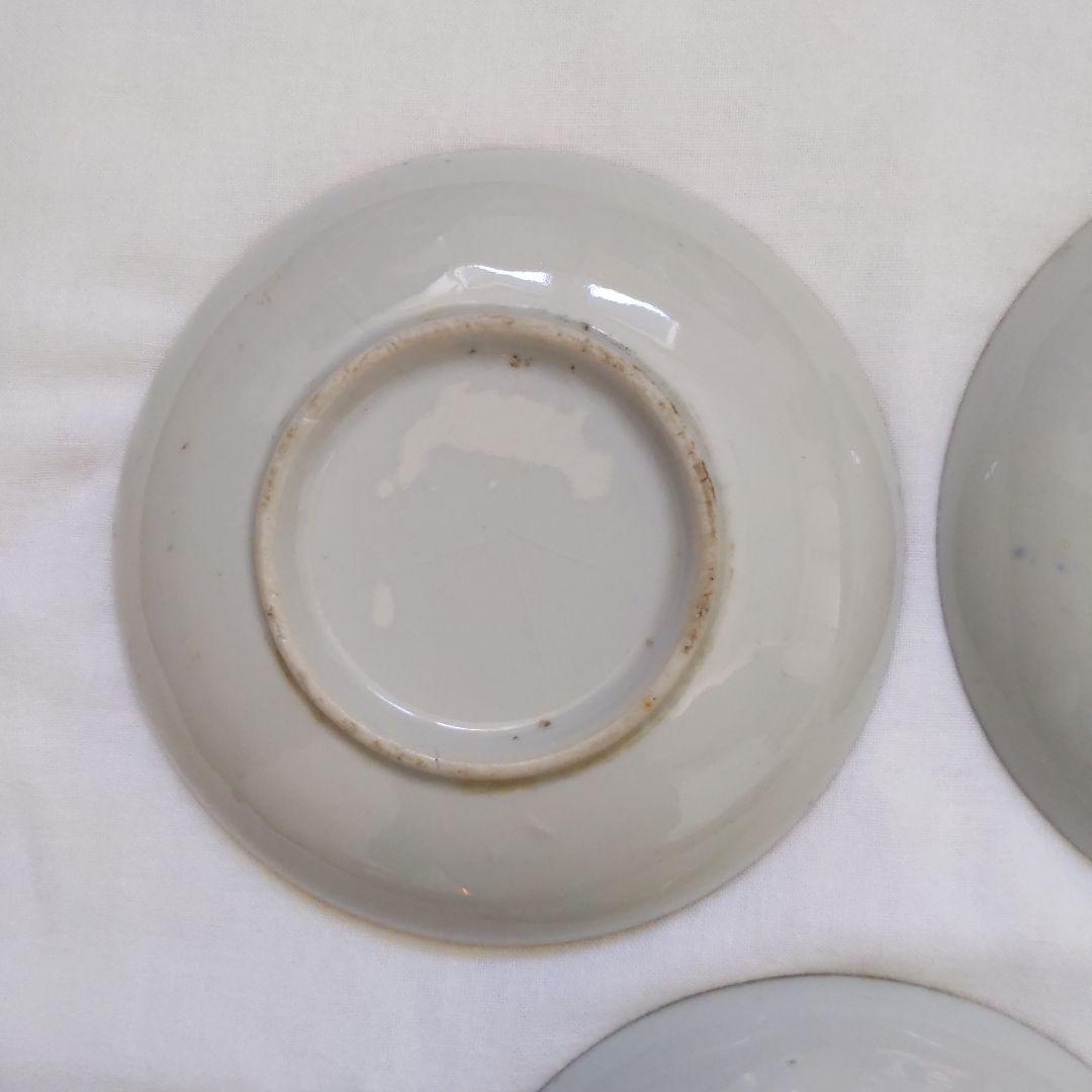 明治〜大正期 図変わり印判 古銭の図　小皿　五枚