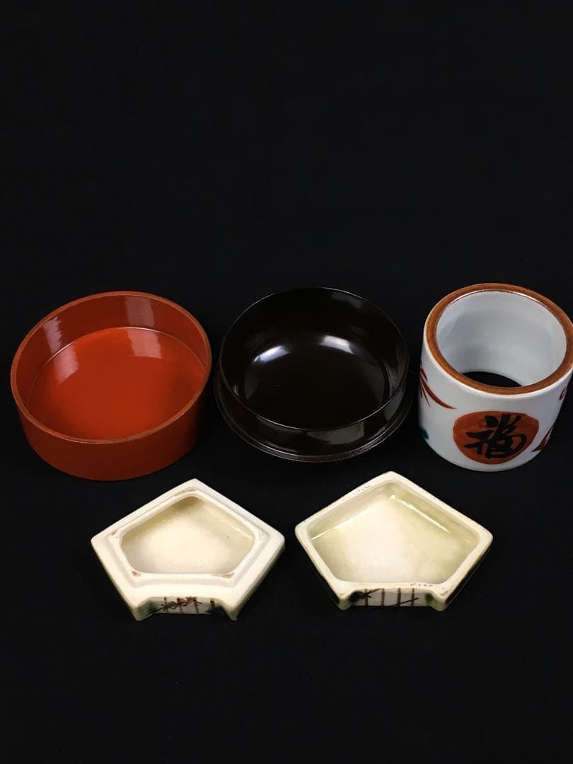 S348茶道具セット 短冊茶箱 10点揃 抹茶碗 水指 銅建水