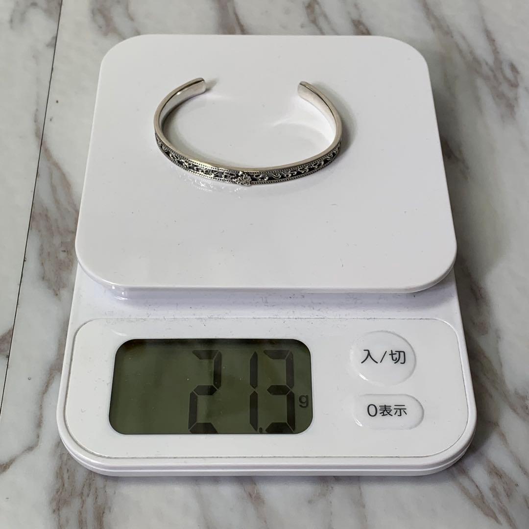 極美品 ライオンハート タテガミハウルバングル シルバー925 刻印 唐草