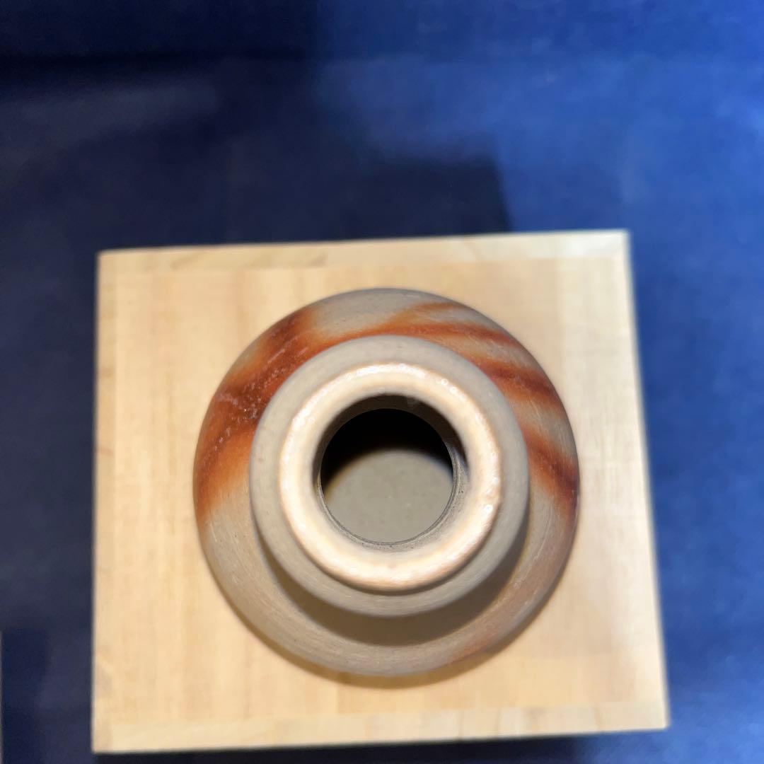 一輪差し／備前焼花入／宗秀造／緋禅瓢箪