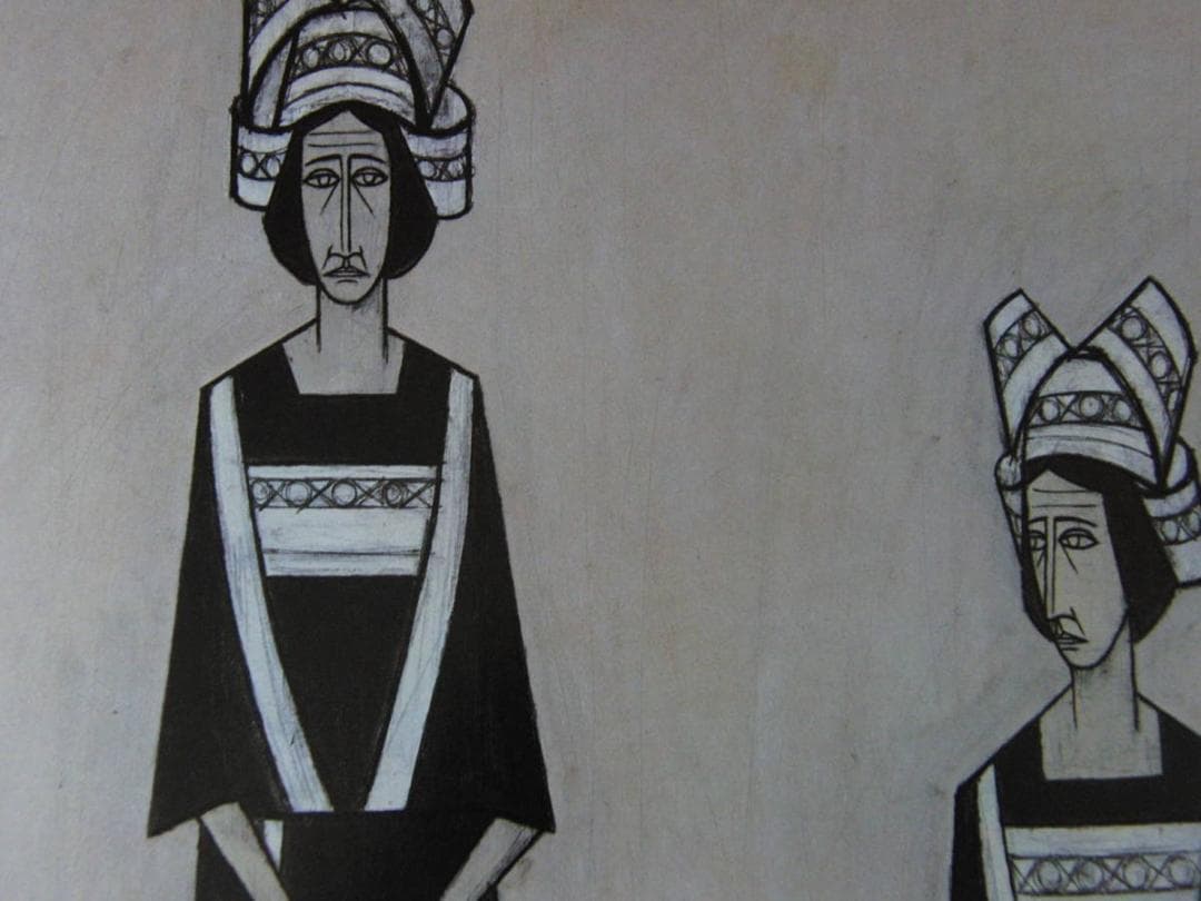 ベルナール・ビュッフェ【Deux bretonnes】希少な額装用画集より