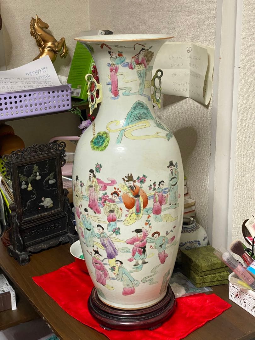 古物】中国楚平作花瓶骨董品