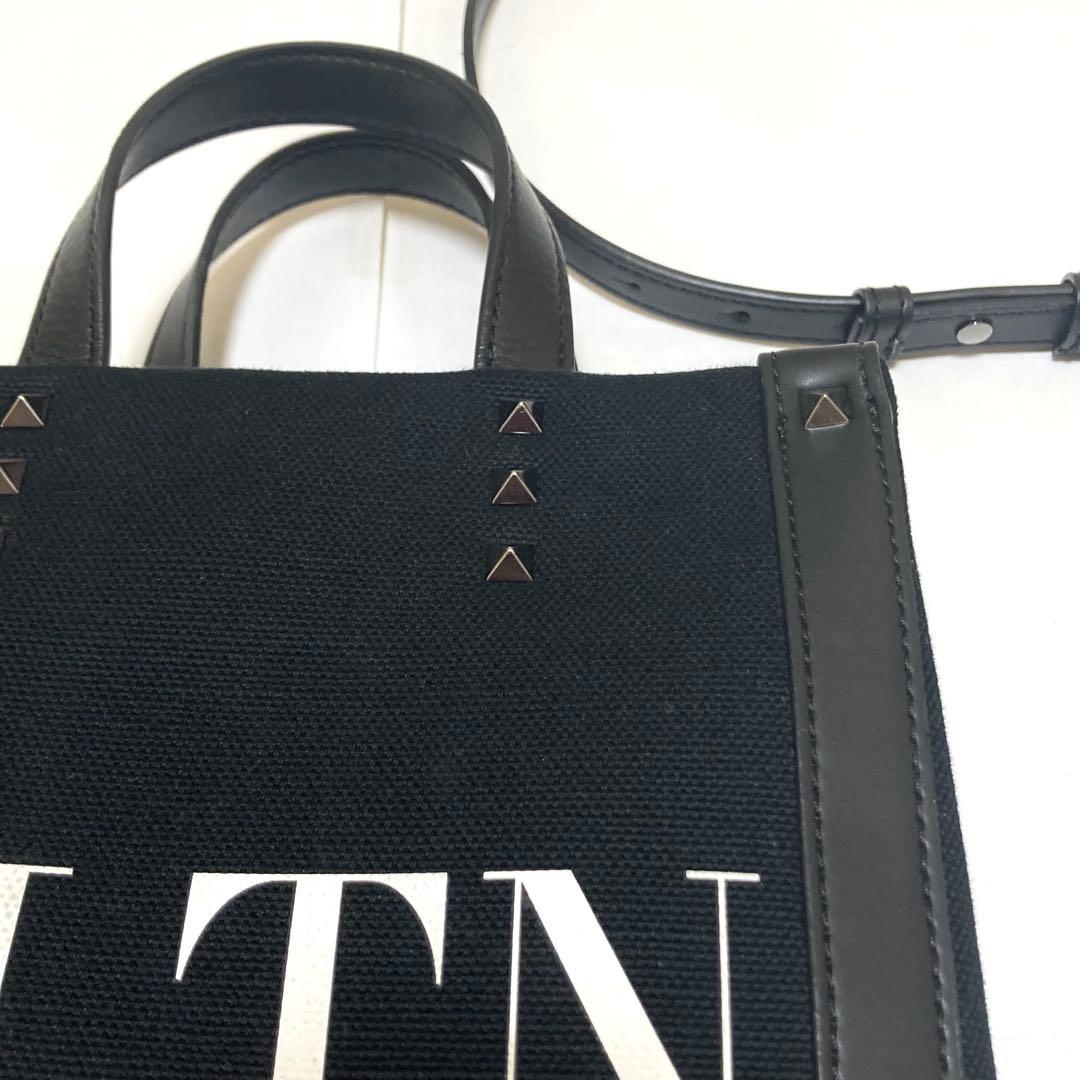 美品 VALENTINO ロックスタッズ ミニトートバッグ ショルダーバック