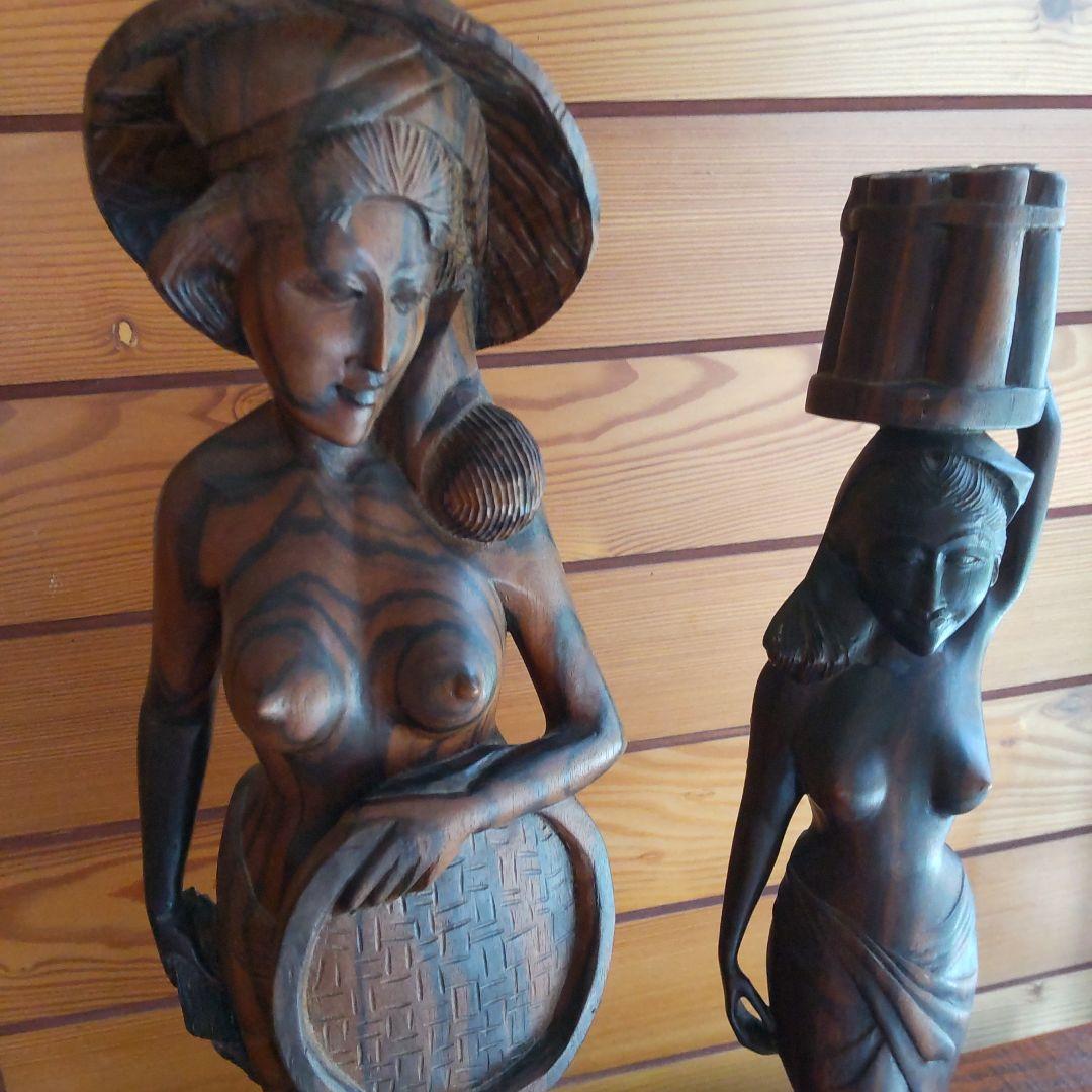 お得2体セット！インドネシア 木彫り