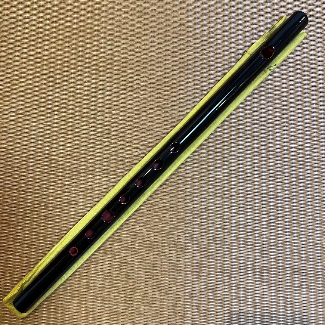 篠笛丸山 9本調子 黒漆 唄用（ドレミ調） 専用笛袋付