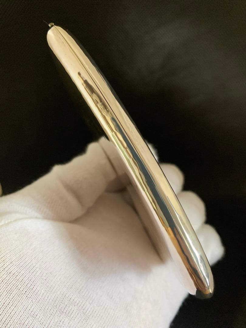 Silver950刻印 Cigarette Case 金槌目 日本製 110g
