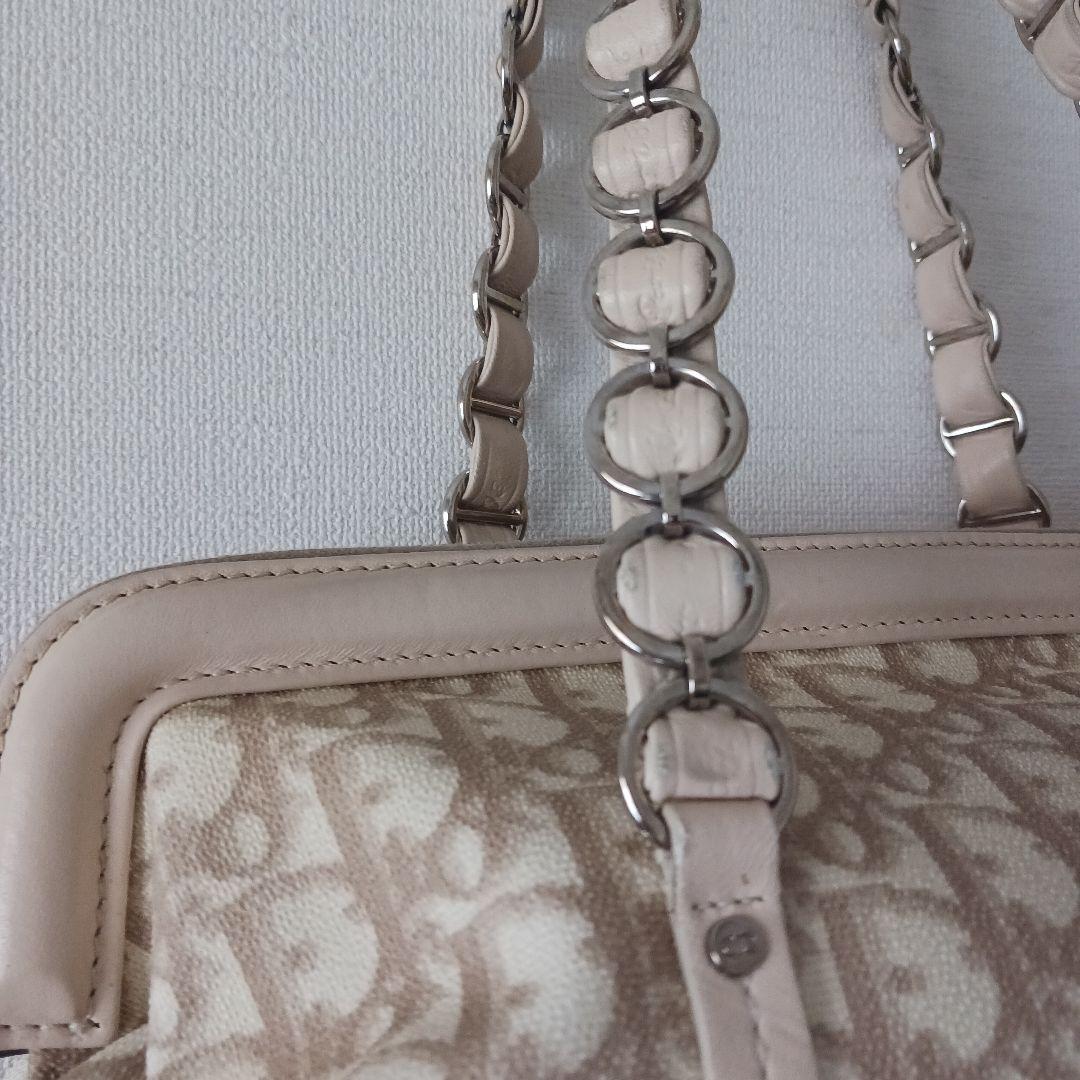 クリスチャンディオール　トロッターロマンティック　リボン　チェーンハンドバッグ