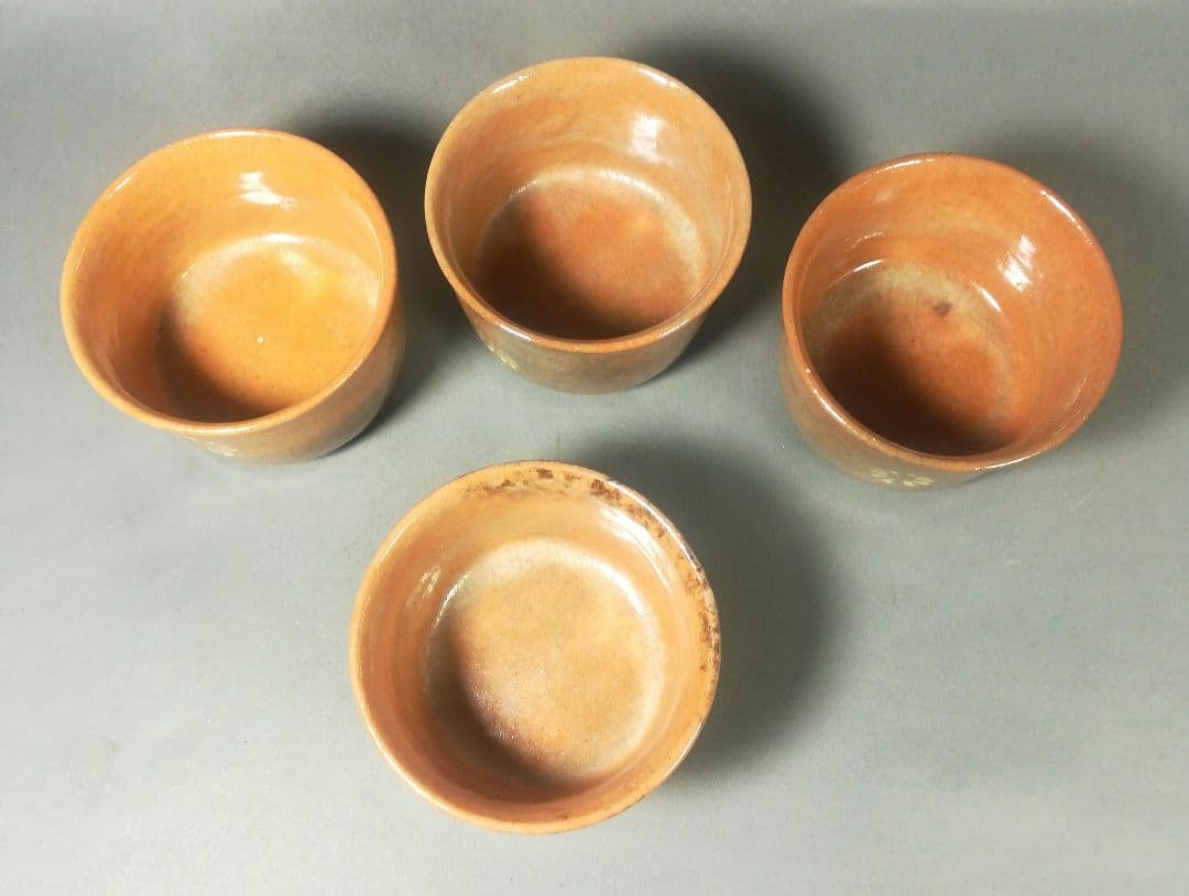 京焼 初代一休庵 中村道年 茶碗 4客 共箱 茶道具