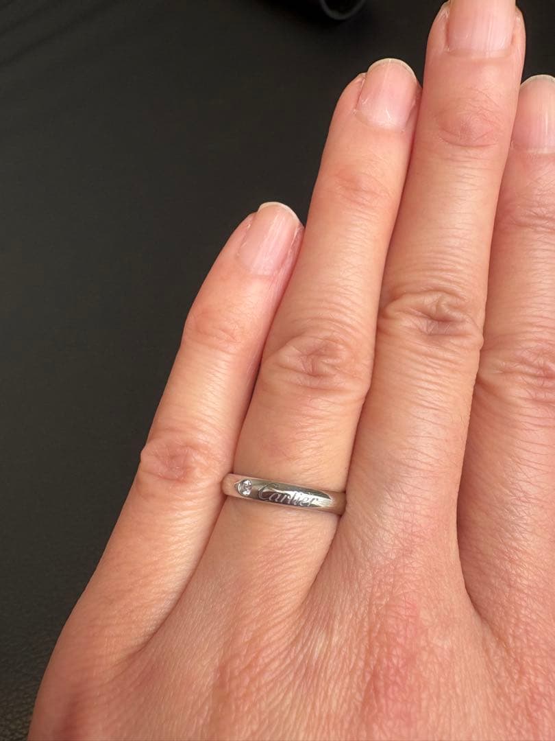 【極美品】CARTIER Cドゥカルティエ 1Pダイヤ プラチナリング 8号