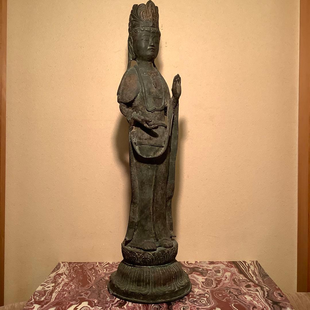朝鮮三国時代仏「新羅・観音菩薩立像 」高句麗・百済・新羅・古銅鍍金