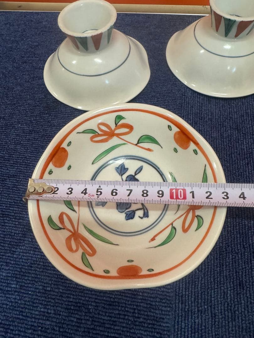 1646 其泉窯赤絵高台鉢5客