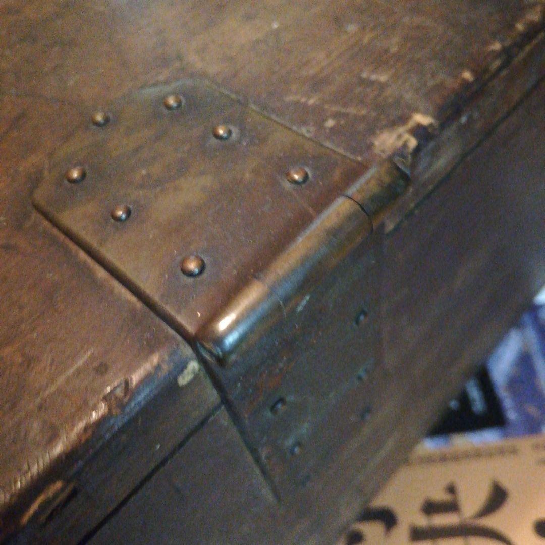 江戸時代1829年稀少豪商旧家蔵出大型サイズ時代木製箱アクリル