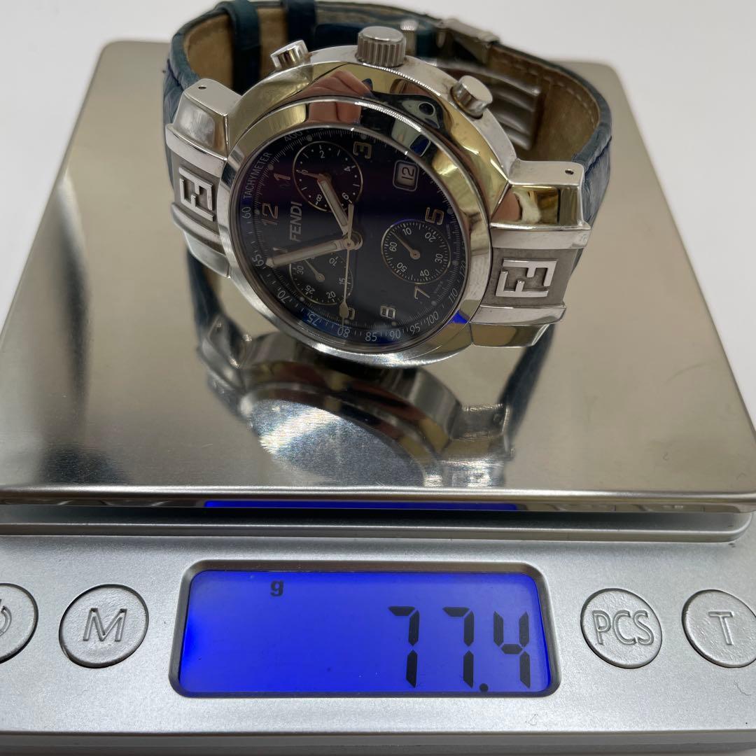 M148 FENDI フェンディ クロノグラフ 腕時計 クオーツ 青文字盤