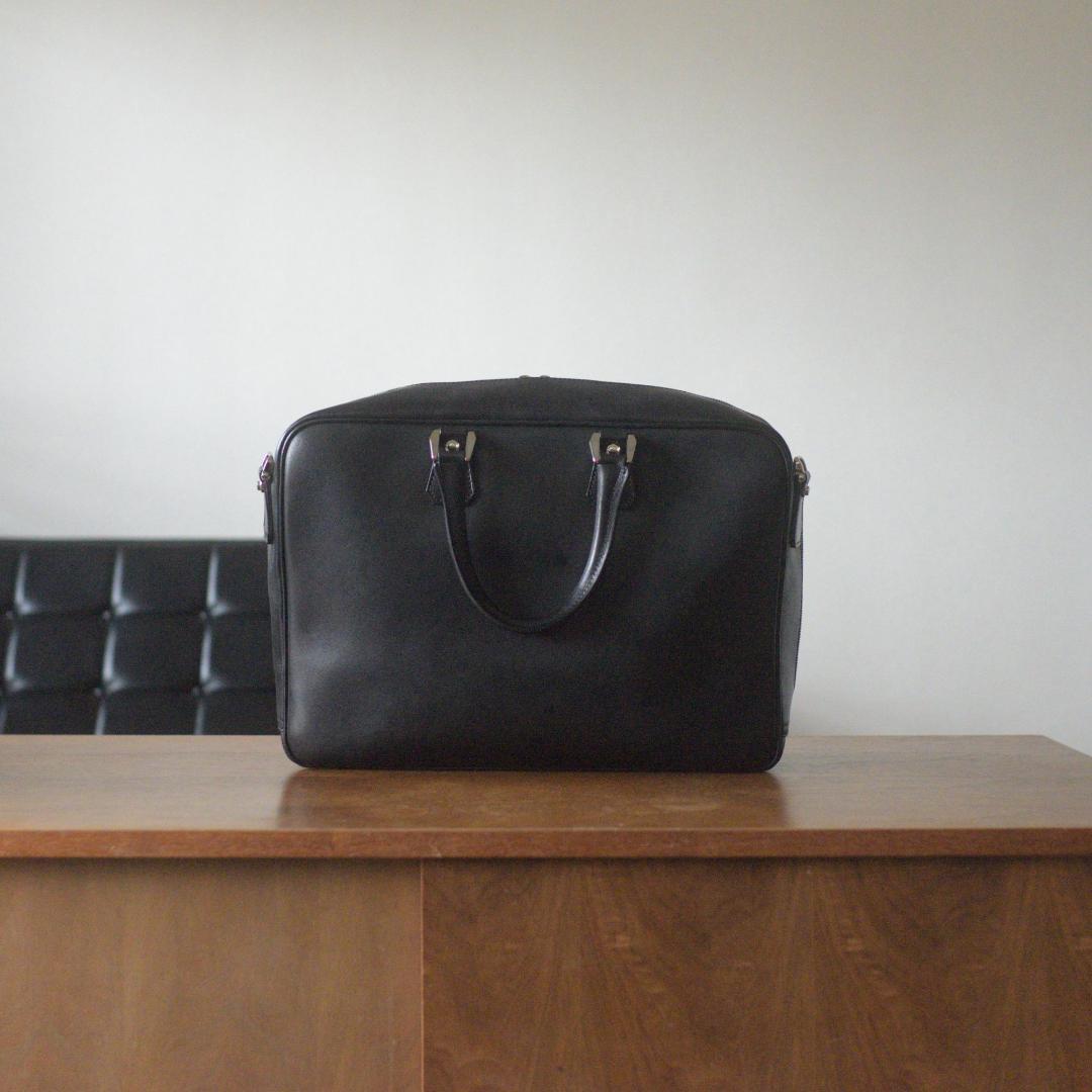 【中古】万双／双鞣和地シングルブリーフケース／ブラック