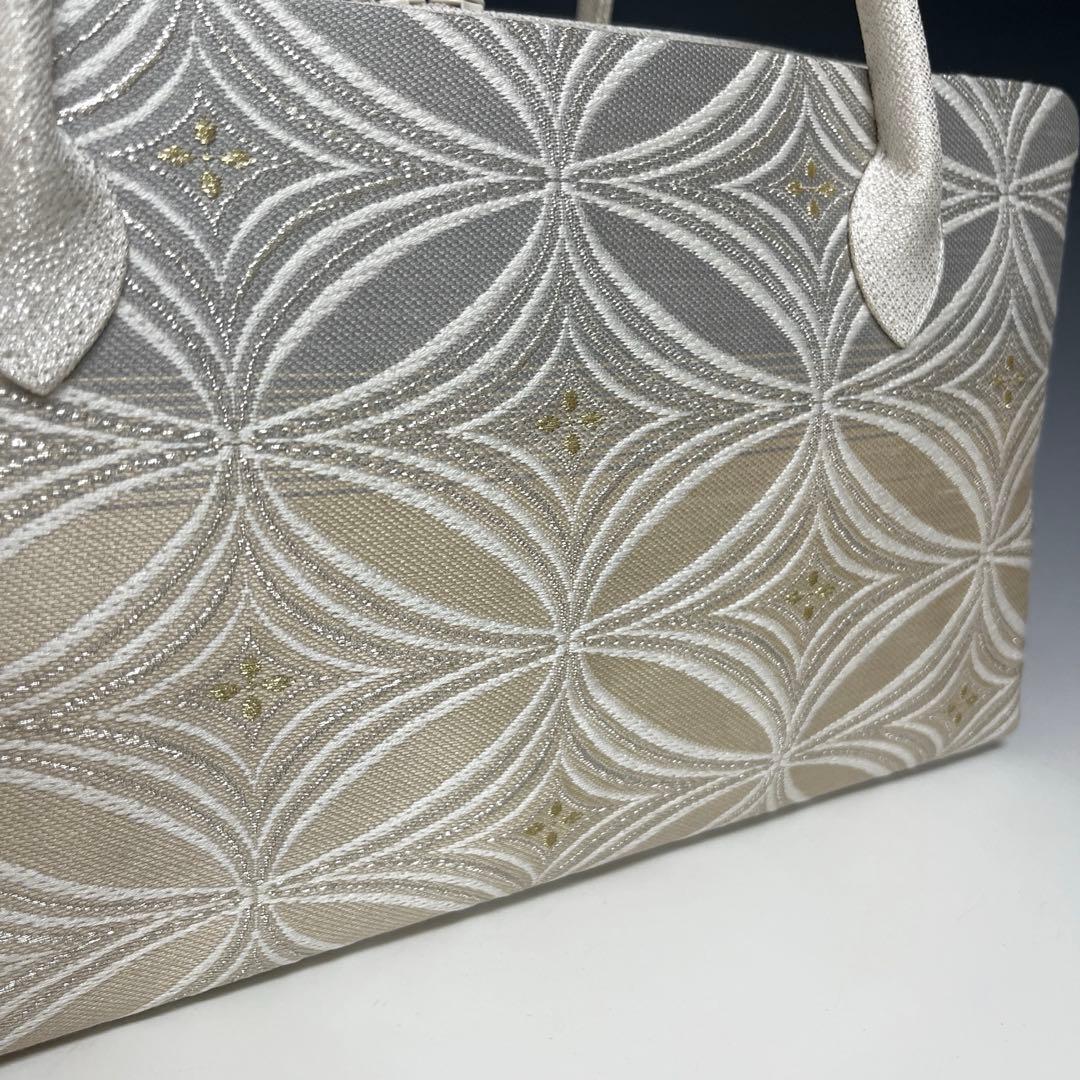 新品未使用品　京都 西陣織正絹帯地使用　利休バッグお茶席　250310