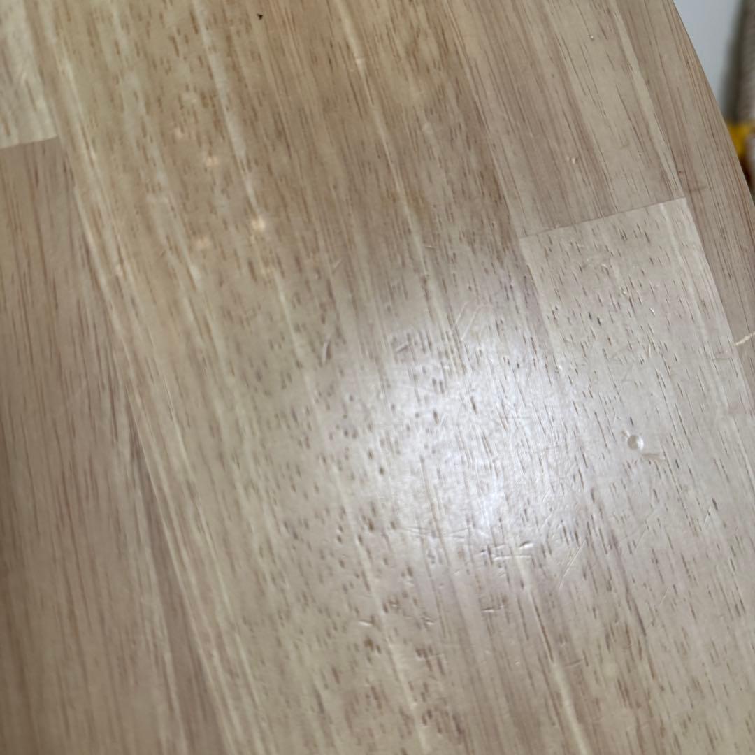 カナデモノ カフェテーブル 天然木 スチール 面取り 74cm ナチュラル 黒