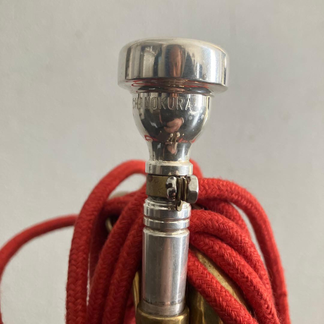 自衛隊用三巻式信号らっぱ ケース付き