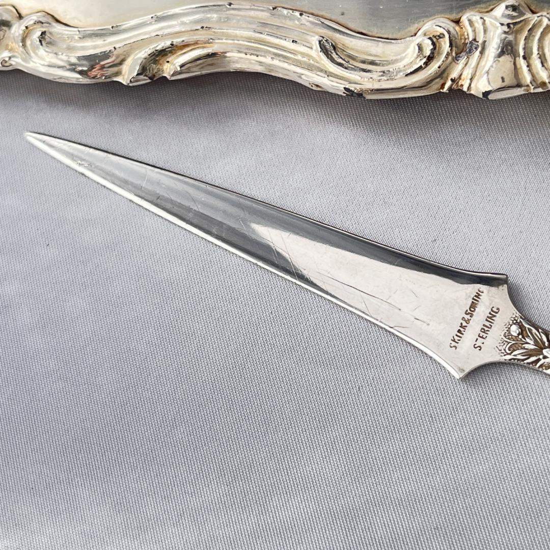 【S.Kirk & Son】【純銀】レターナイフ 花々が彩る スターリング