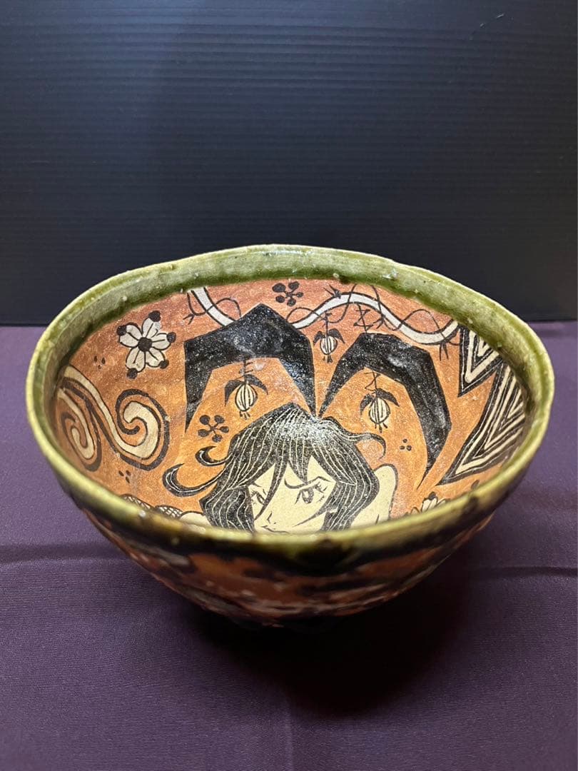 深見文紀 漫画織部 茶碗 - メルカリ