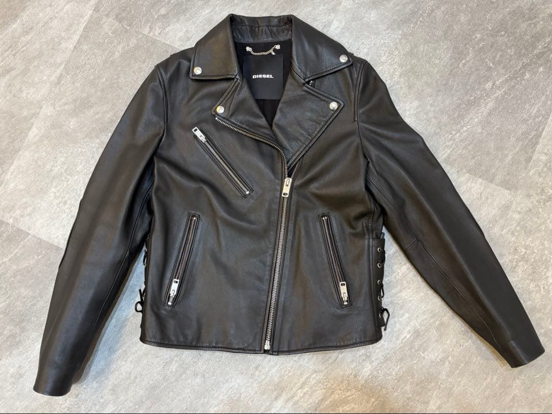 ディーゼル DIESEL ラムレザー シングル ライダース ジャケット