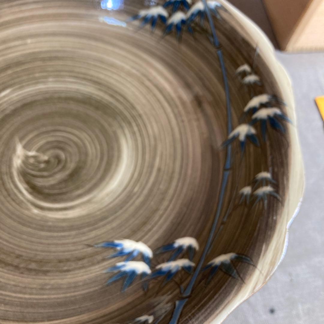 横石臥牛】現川焼の伝統 重要無形文化財 十三代横石臥牛作 刷毛目雪持