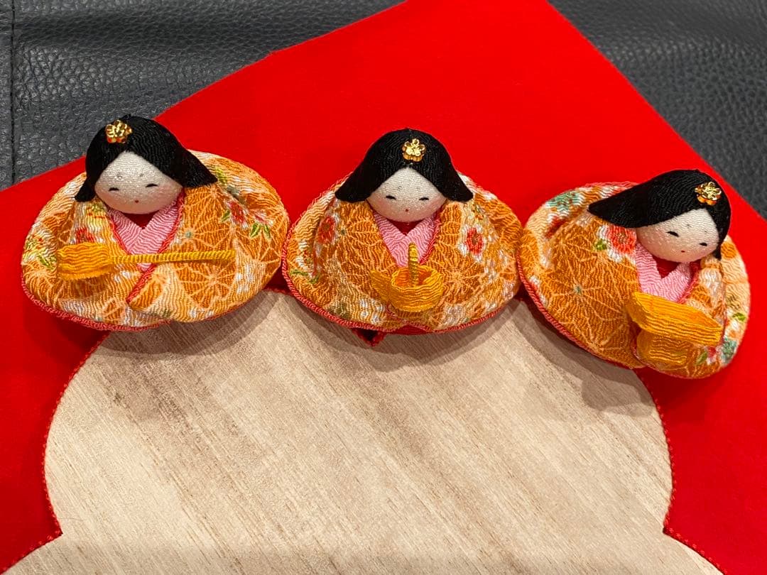 雛人形 コンパクト ちりめん ひな人形 桃花台飾り5人揃い