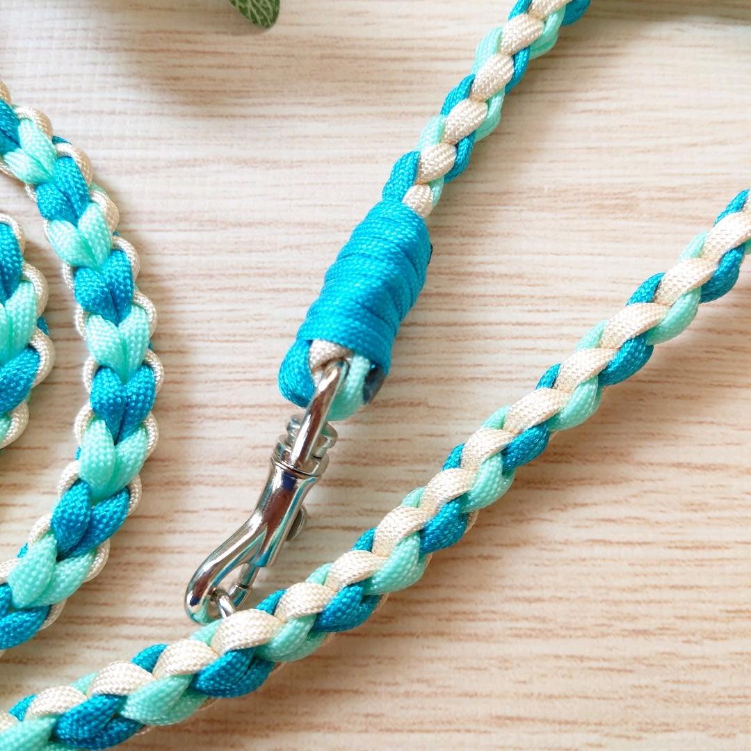 販売 パラコードリード カフェリード ハート編み ターコイズブルー №070