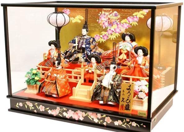 【久月】雛人形 七人揃 「よろこび雛」オルゴール付き ケース入り
