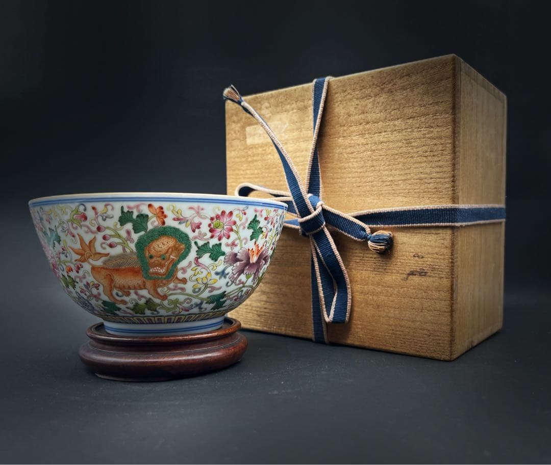 中国美術 古玩 大清乾隆年製 獅子紋様椀 箱付き 中国美術 古玩 大清乾隆年製 獅子紋様椀 箱付き Yahoo!オークション -「大