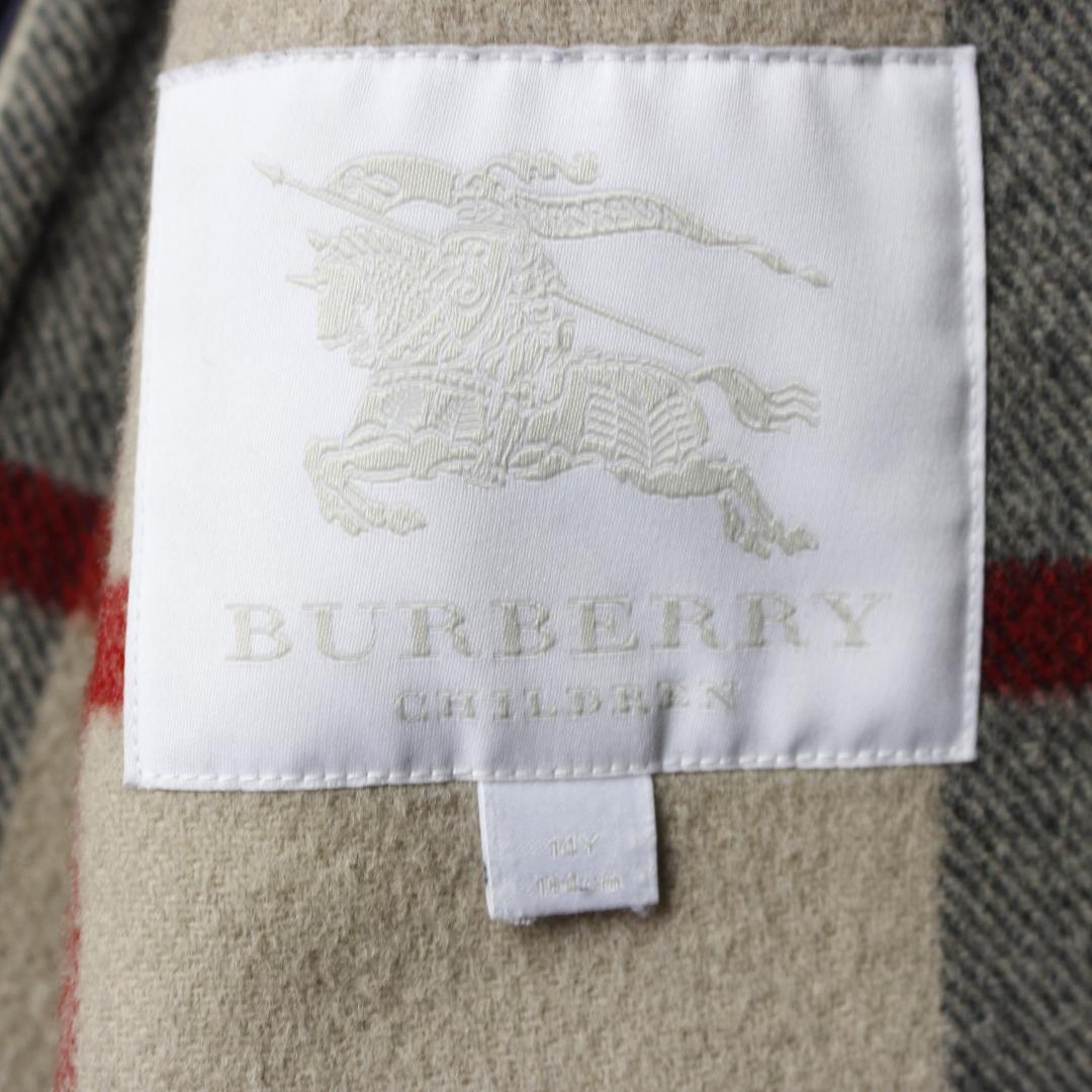 バーバリーチルドレン ダッフルコート 14Y ノバチェック フード