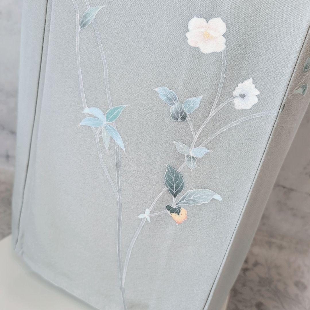 訪問着 フルセット 加賀友禅 虫食い 着物 正絹 花 祝い事 落款 E1