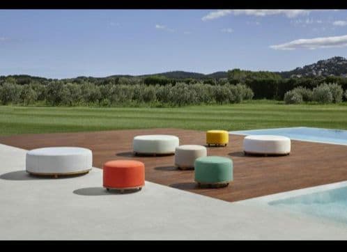 希少　スペインブランド　 POINT　別注ファブリックスラウンドツール　円形